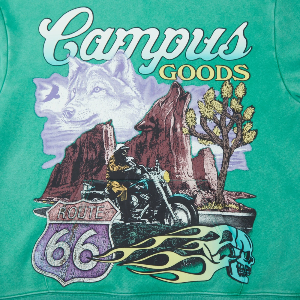 Road Trip Hoodie Sun Fade Wash (Green)